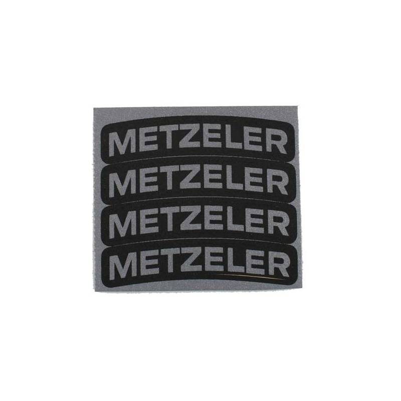 Reifen- Sticker 4R METZELER (Set a' 4 Stück) in SILBER fluoreszierend/refl